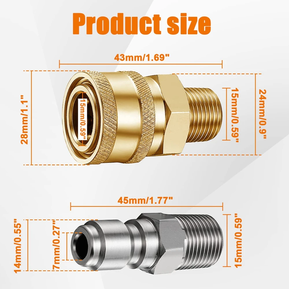 1/4 Inch Pressure Washer Couplers Quick Connect Male Female Connector  Fittings Adapters Garden Urban Tool Irrigation Washing - AliExpress