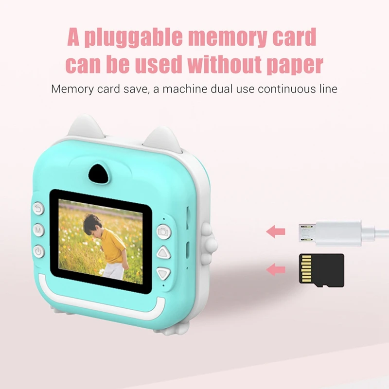 T84C-16G Memory Children Mini Camera HD Digital Photography Camera Instant Print For Girl Christmas Gift