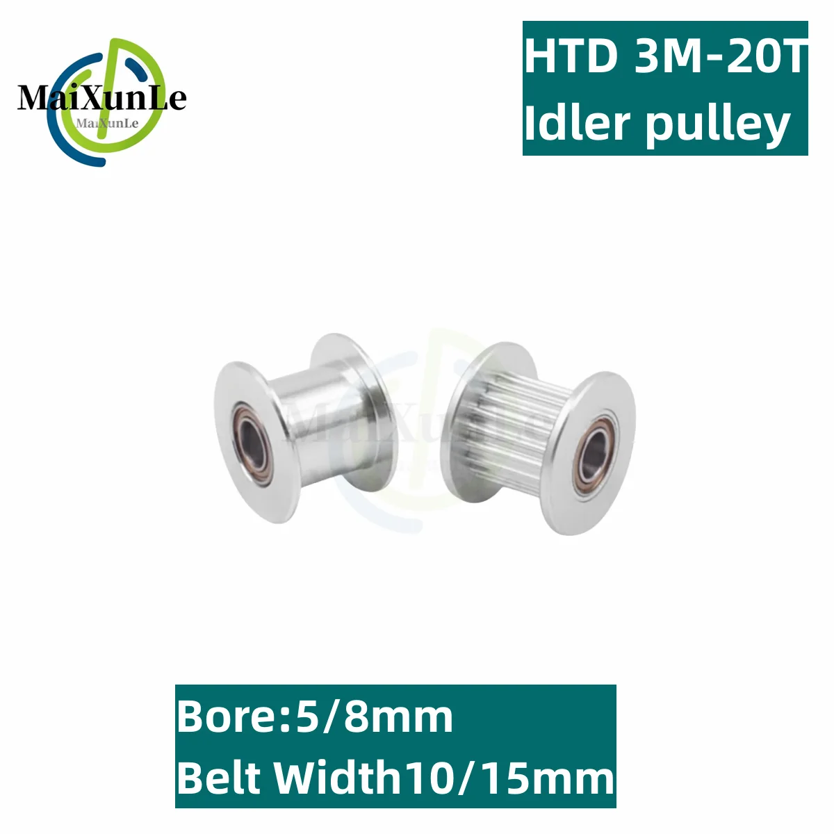 

3D Printer Accessory Bearing HTD 3M 20 Teeth SynchronousTiming Wheel Idler Gear Pitch 3mm Aperture 5/8mm Bandwidth 10/15mm