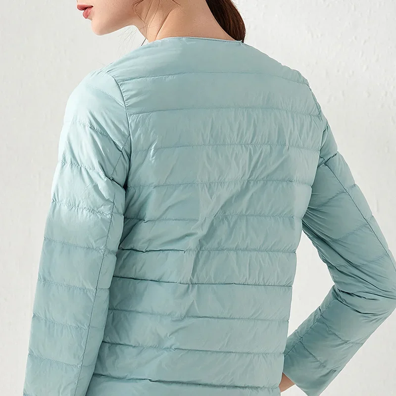 2024 New Spring Winter Women Liner Warm Down Jackets Ultralight Collarless Portable Female Padded Parkas O-Neck Puffer Overcoat 6