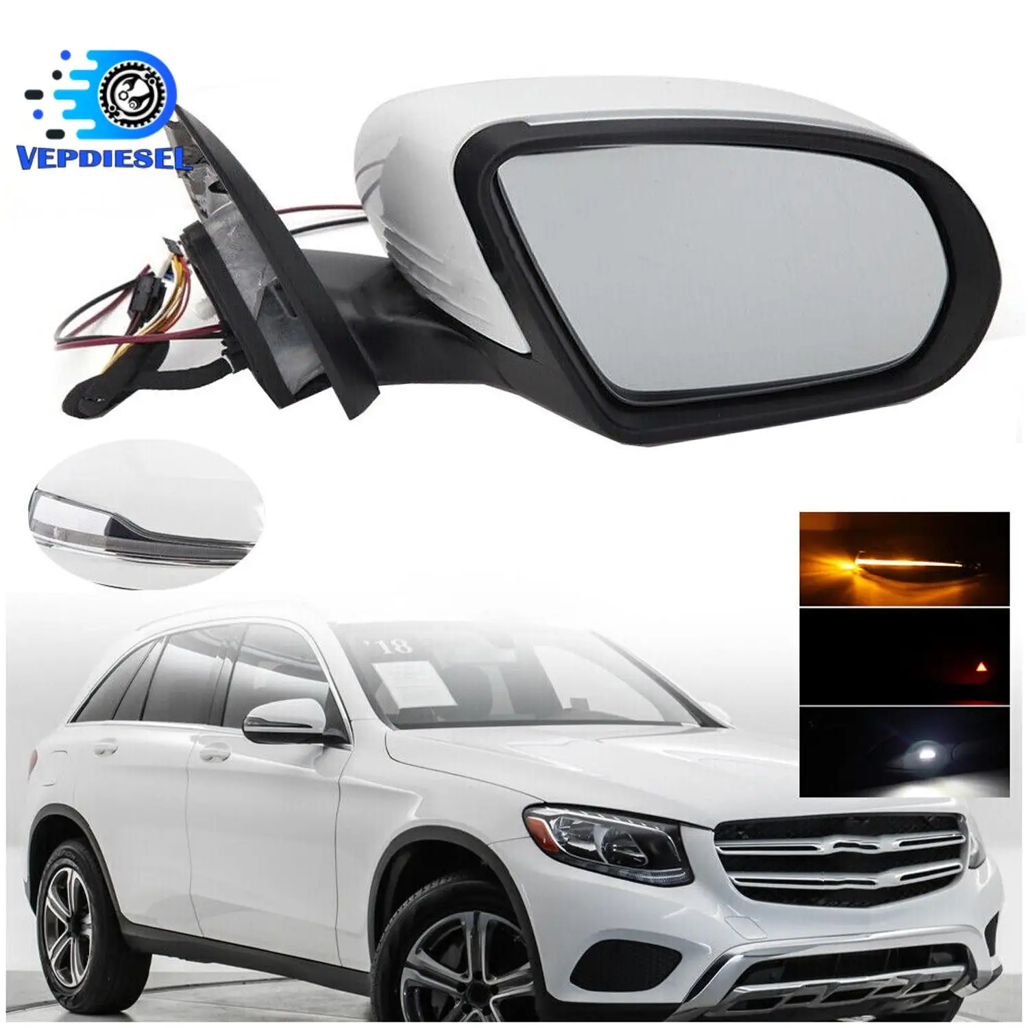 

1 шт., левое зеркало для слепых зон автомобиля Mercedes Benz X253 Class GLC 2538101416