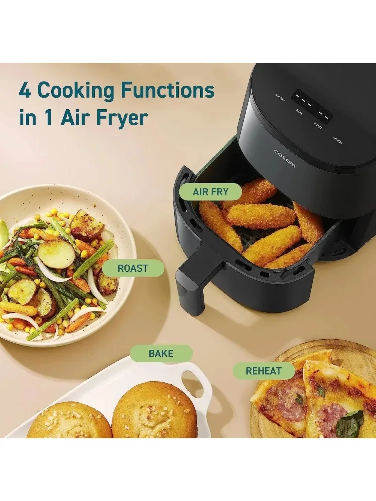 Air fryer four in one small, baking, heating, low noise, non stick, and dishwasher safe basket 2