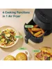 Air fryer four in one small, baking, heating, low noise, non stick, and dishwasher safe basket 2