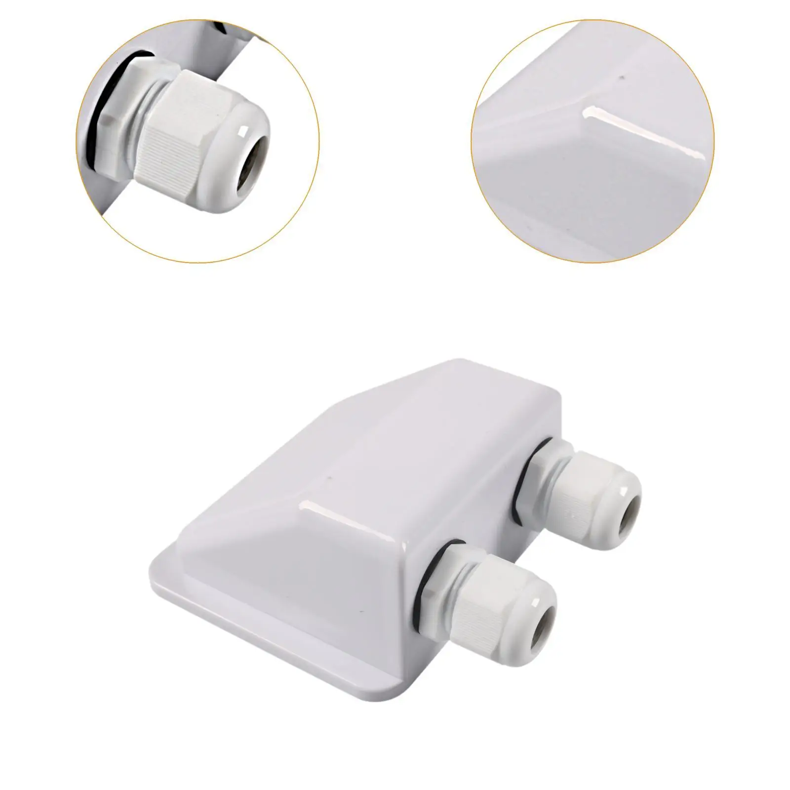 Double Cable Entry Gland Housing IP68 Waterproof White ABS Mount for Solar Panel Cable in Caravan Boat RV Double Cable Entry Gland Housing IP68 Waterproof White ABS Mount for Solar Panel Cable in Caravan Boat RV