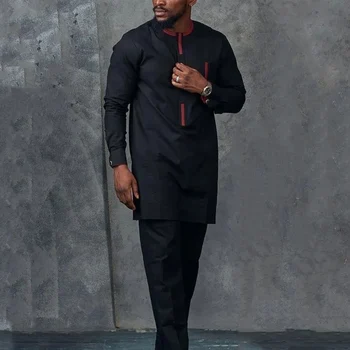 Jide Round Neck Long Sleeve Kaftan Outfit