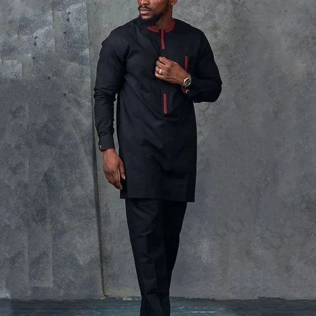 Jide Round Neck Long Sleeve Kaftan Outfit