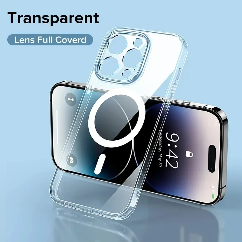 รูปสินค้า เคสซิลิโคนใสแท้สำหรับ iPhone 17/16/15/14/13/12/11 Pro Max Plus รองรับ Magsafe และชาร์จไร้สาย