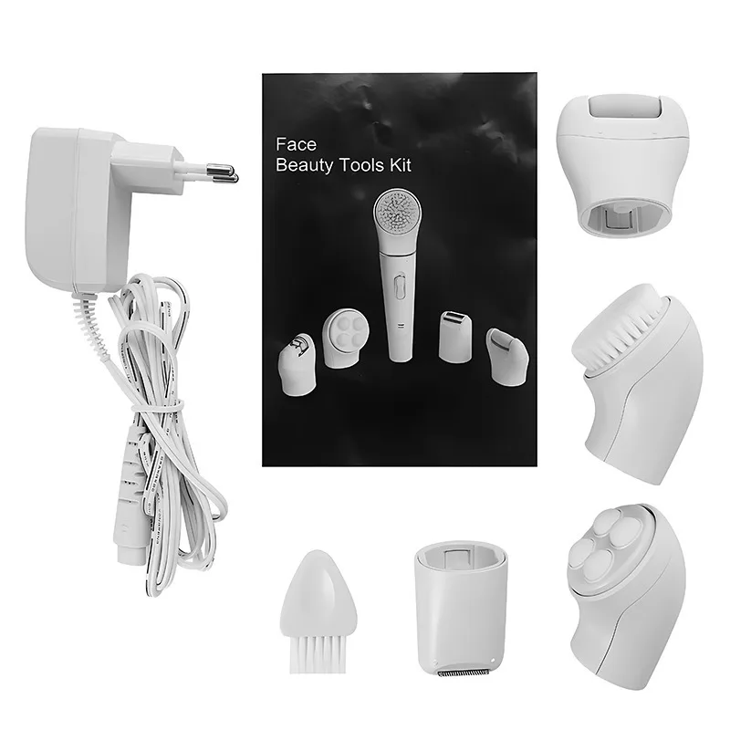 Kemei KM-2199 5 in 1 Full Body Shave Facial Cleansing Massage Ladies Care Set Painless Epilator 4