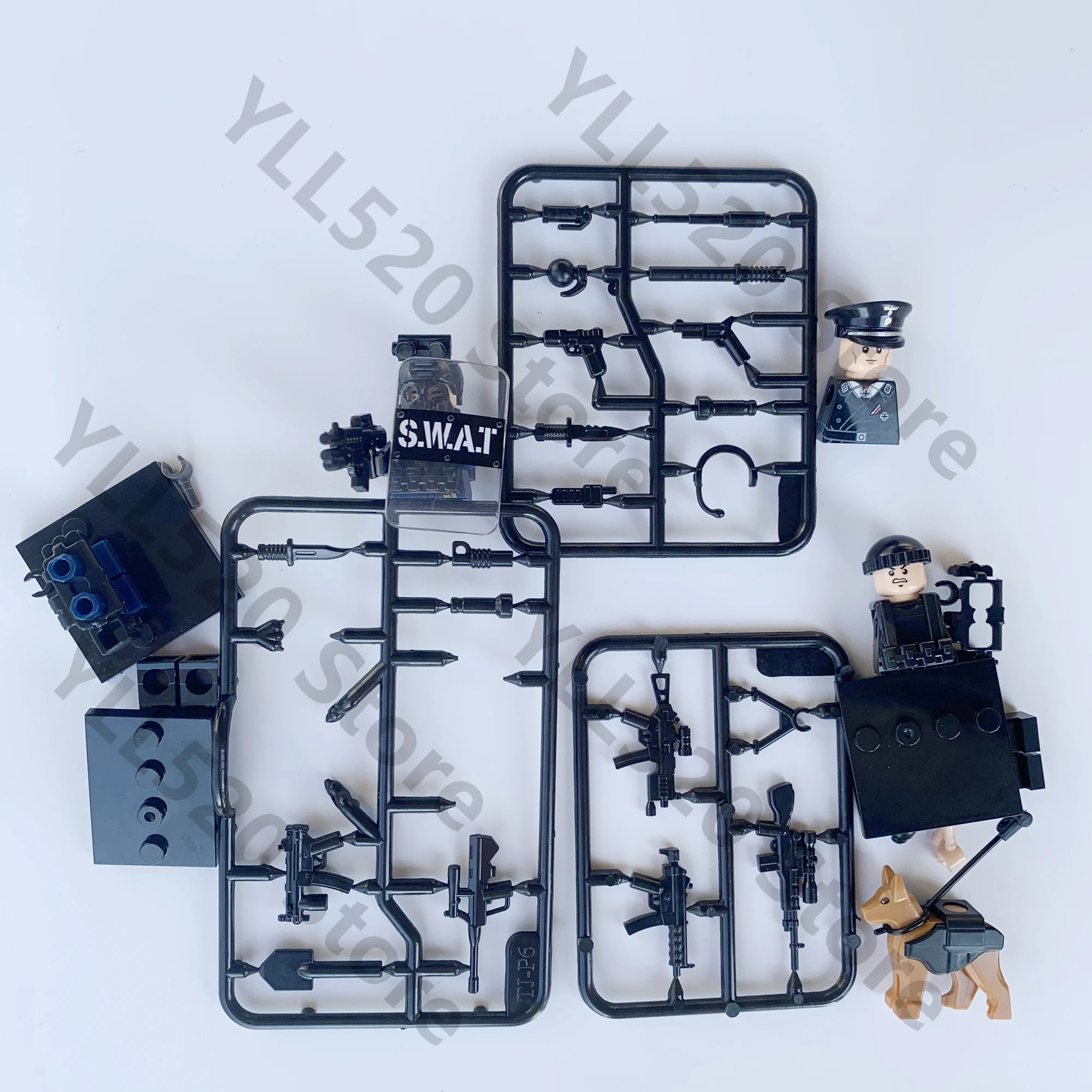 Swat Forze Speciali Soldato Militare Moc Gun Modern Police City Army Armi Militari Playmobil Figure Mini Building Block Toys