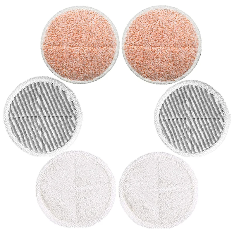 

Replacement Mop Pads For Bissell Spinwave 2039A 2124 (Included 2 Soft Pads+2 Scrubby Pads+2 Heavy Scrub Pads) Retail