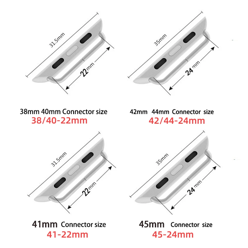 Фото Адаптер для браслета Apple Watch Ultra Series 8 7 Se 6 5 4 3, металлический соединитель для Iwatch 41/38/40-22 мм 49/45/44/42-24 мм №4
