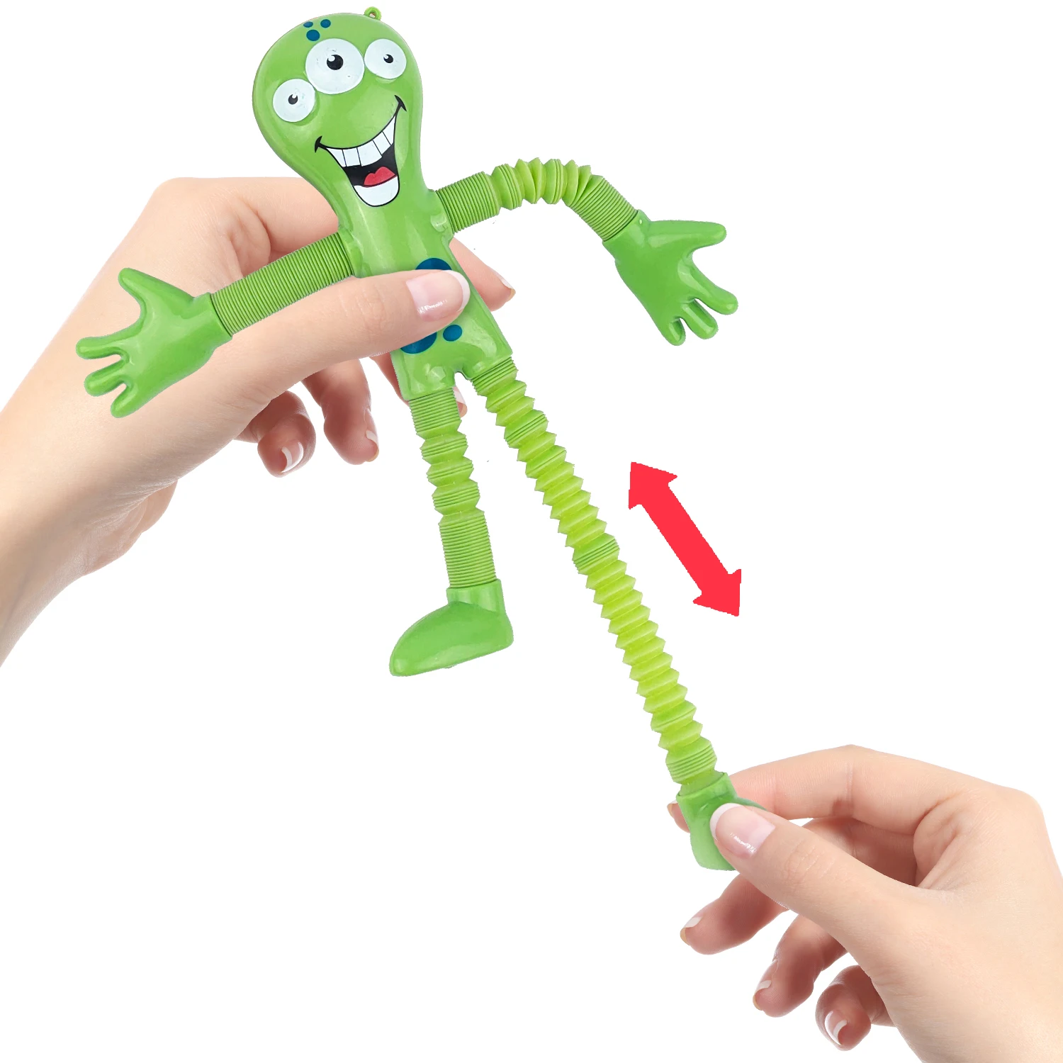 4pcs luminous/non luminous stretching robot telescopic tube decompression toy LaLaLaLe funny puzzle toy gift color random 5