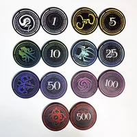 10PCS Ceramic Poker Chips 39mm Personalized Constellation Design Texas Hold'em Poker Chips 1
