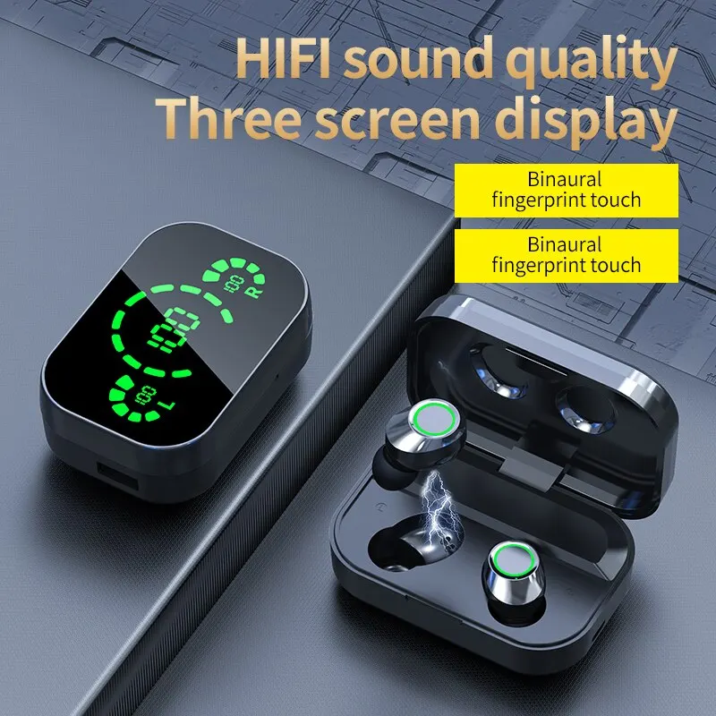 Yd03ワイヤレスBluetoothイヤホン2マイク付きイヤホン充電器