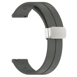 Universal Magnetic Silicone Smartwatch Strap - Sleek and Versatile Design for 22mm watch strap (Titanium grey-silver)
