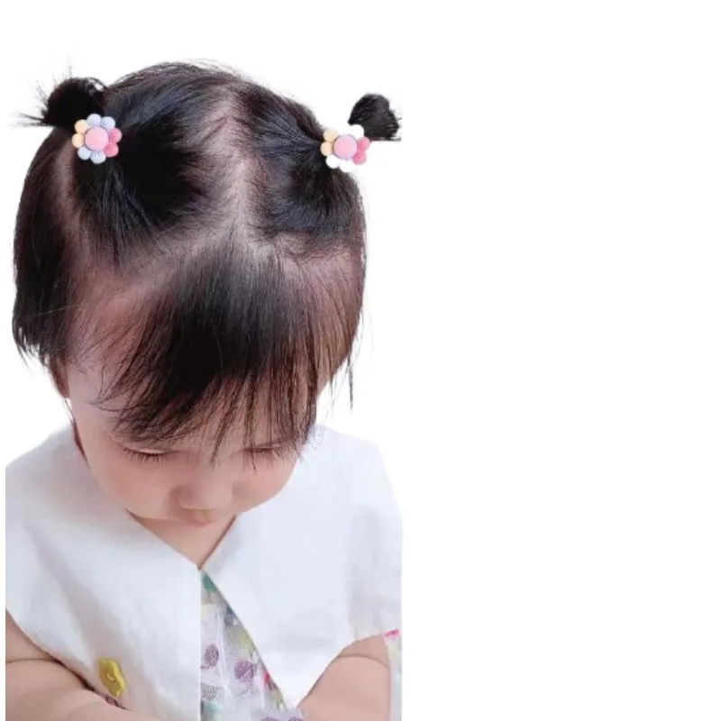 10-Pack 5-Loop Floral Hair Elastics for Girls - Soft Stretch Non-Slip Hair Ties, Hypoallergenic No-Damage Ponytail Holders