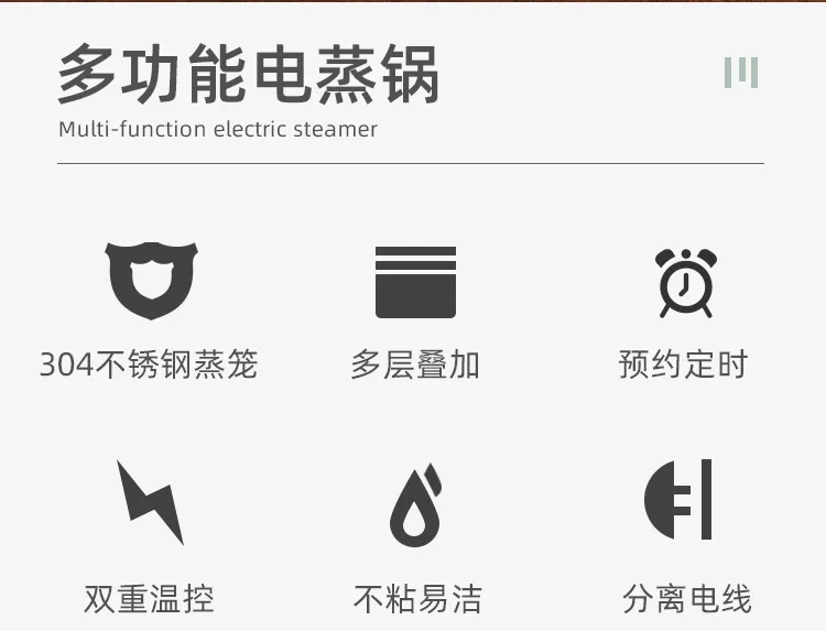 Description Picture 3 of item220V German Zdzsh Electric Food Steamers with 304 Stainless Steel Steam Pots and Timer, Perfect for Healthy Cooking