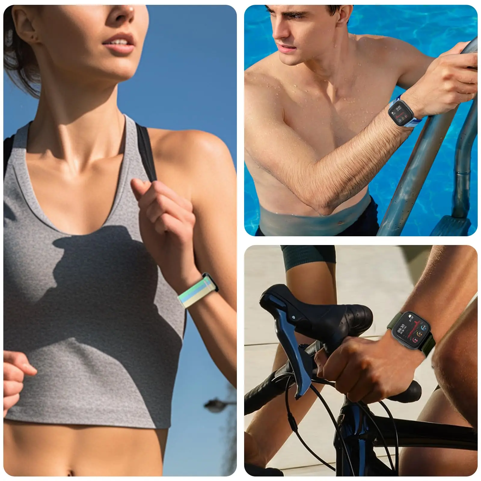 Gradient Color Woven Magnetic Buckle Band - Stretchy Sport Band