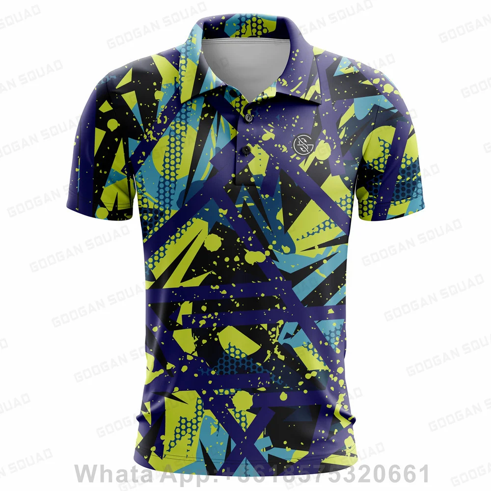 Boys Polo Shirt Classic Fashion Print Golf Short Sleeve T-Shirt Quick Dry Clothing Lapel Casual Summer Sports F1 Racing Jersey 5