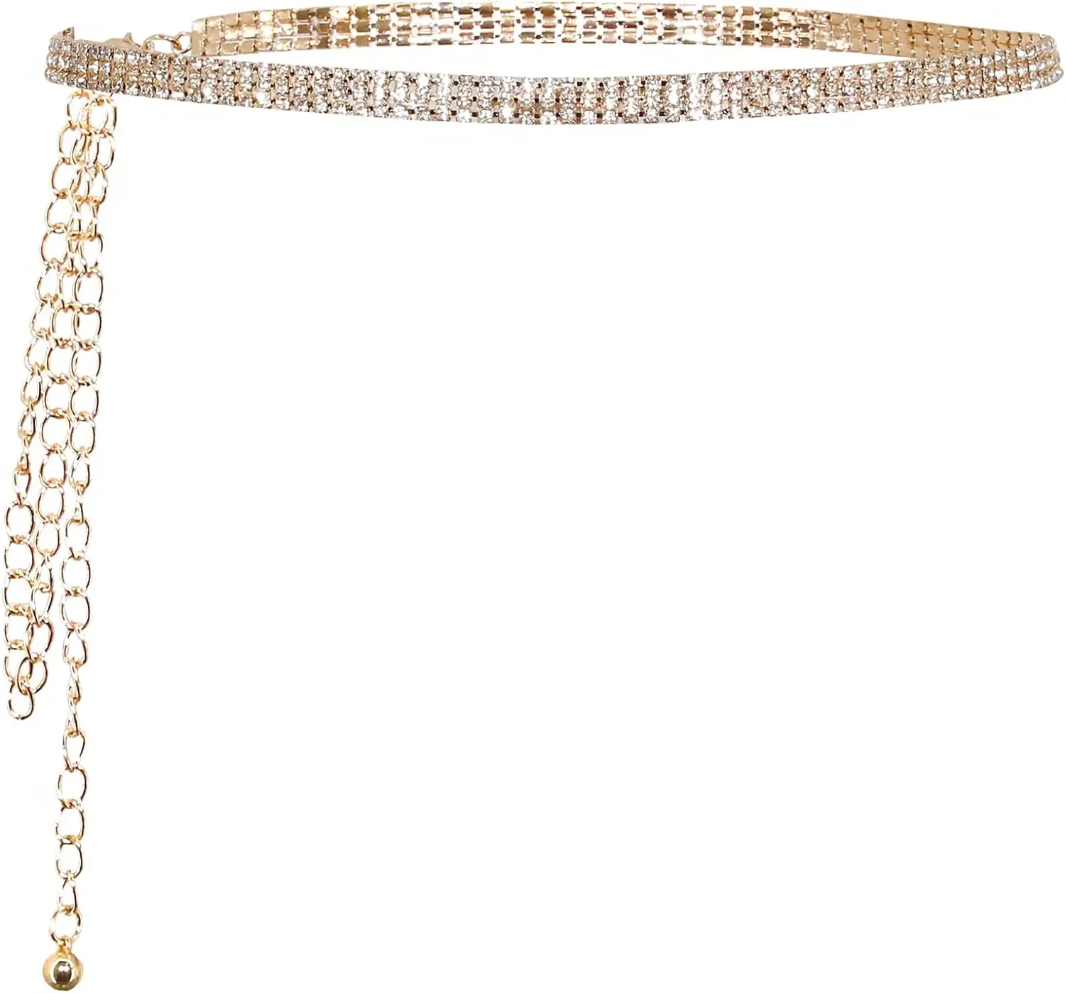 Cintura Con Strass Da Donna – Catena In Vita Di Cristallo Argento, Glitter E Rame, Lunga 115 Cm, Per Abiti Da Sera, Matrimoni E Feste