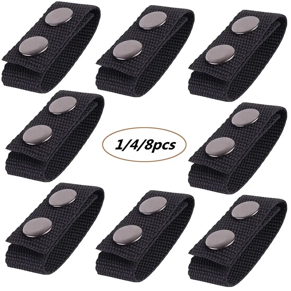 

1/4/8Pcs New Sports Double Snaps Belt Buckle Belt Keeper Nylon Strap Heavy Duty