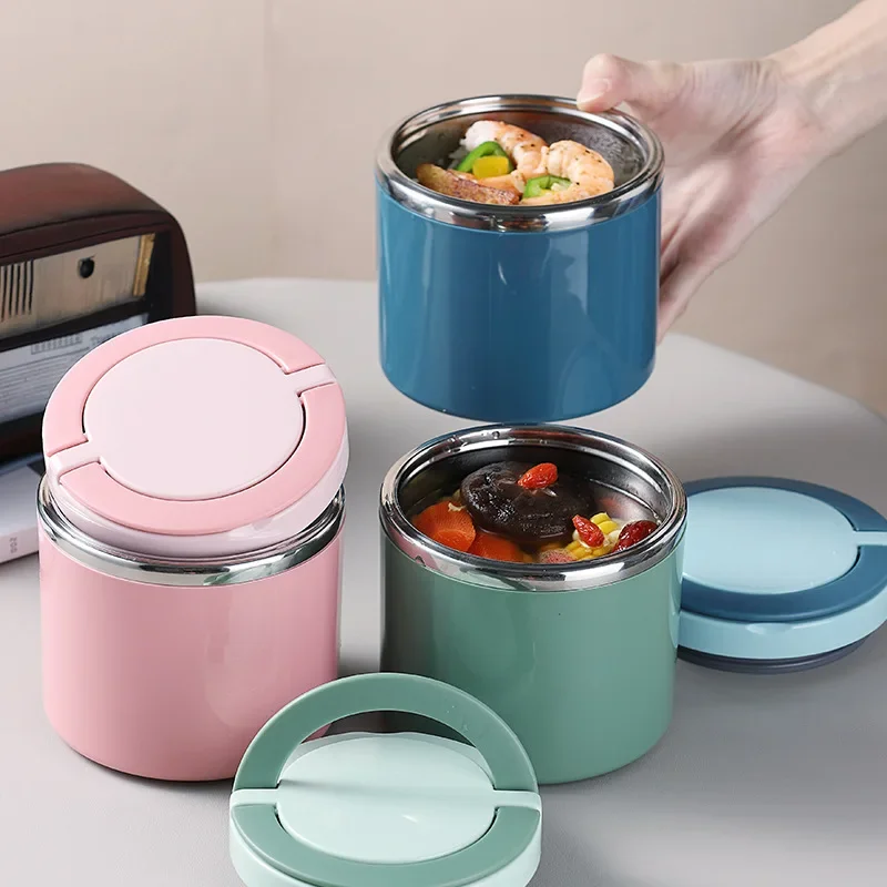 600/800ml Food Thermal Bento Box Insulated Soup Cup Thermos Containers Stainless Steel Lunch Box Thermo Jar for School Children