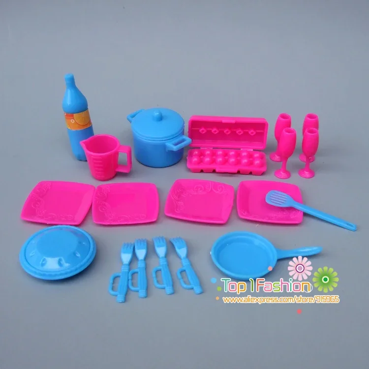 New Kitchen Tableware Doll Accessories For Barbie Dolls / for Monster Hight Dolls Toys Girls Baby Play House Toys