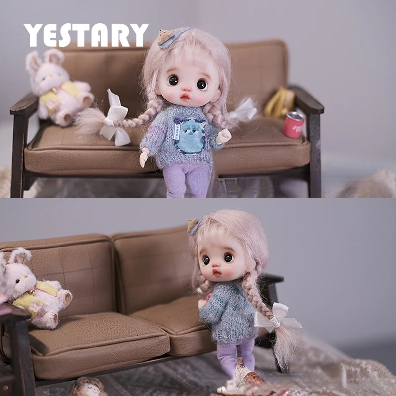 

YESTARY Obitsu11 BJD Dolls Accessories 1/8 Mohair Wigs Kids Toys Hair DIY Fashion Braid Double Ponytail Wigs Bangs For Girl Gift