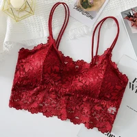 Soutien-gorge en dentelle pour femmes, 3 pièces, Bralette confortable, couleur unie, sous-vêtements Sexy, gilet ajouré, Lingerie sans fil, soutien-gorge sans couture 4