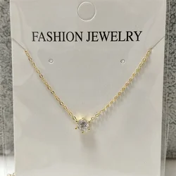 18k Gold - Plated Sterling Silver Necklace with Shimmering Zircon Pendant - 5mm (18K gold white)