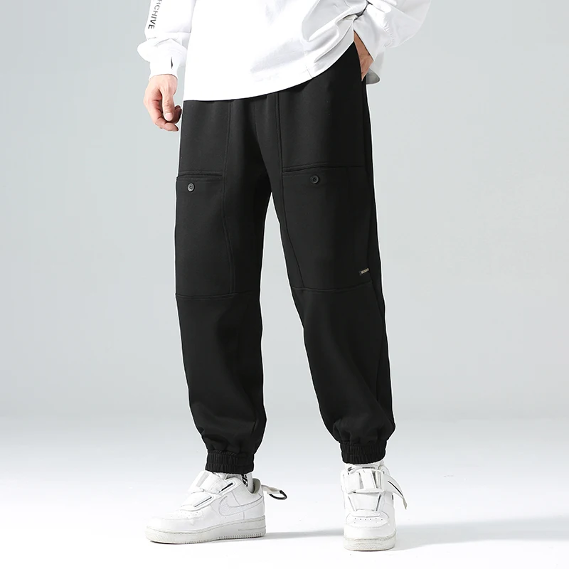 

Новинка 2022, модные мужские длинные штаны, Молодежные студенческие корейские трендовые свободные универсальные повседневные красивые спортивные брюки