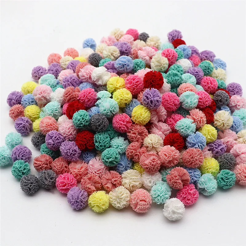 Color Lace Chiffon Ball DIY Children Clothes Hat Craft Handmade Baby Headdress Decoration Materials Craft Supplies 60-120 Pieces