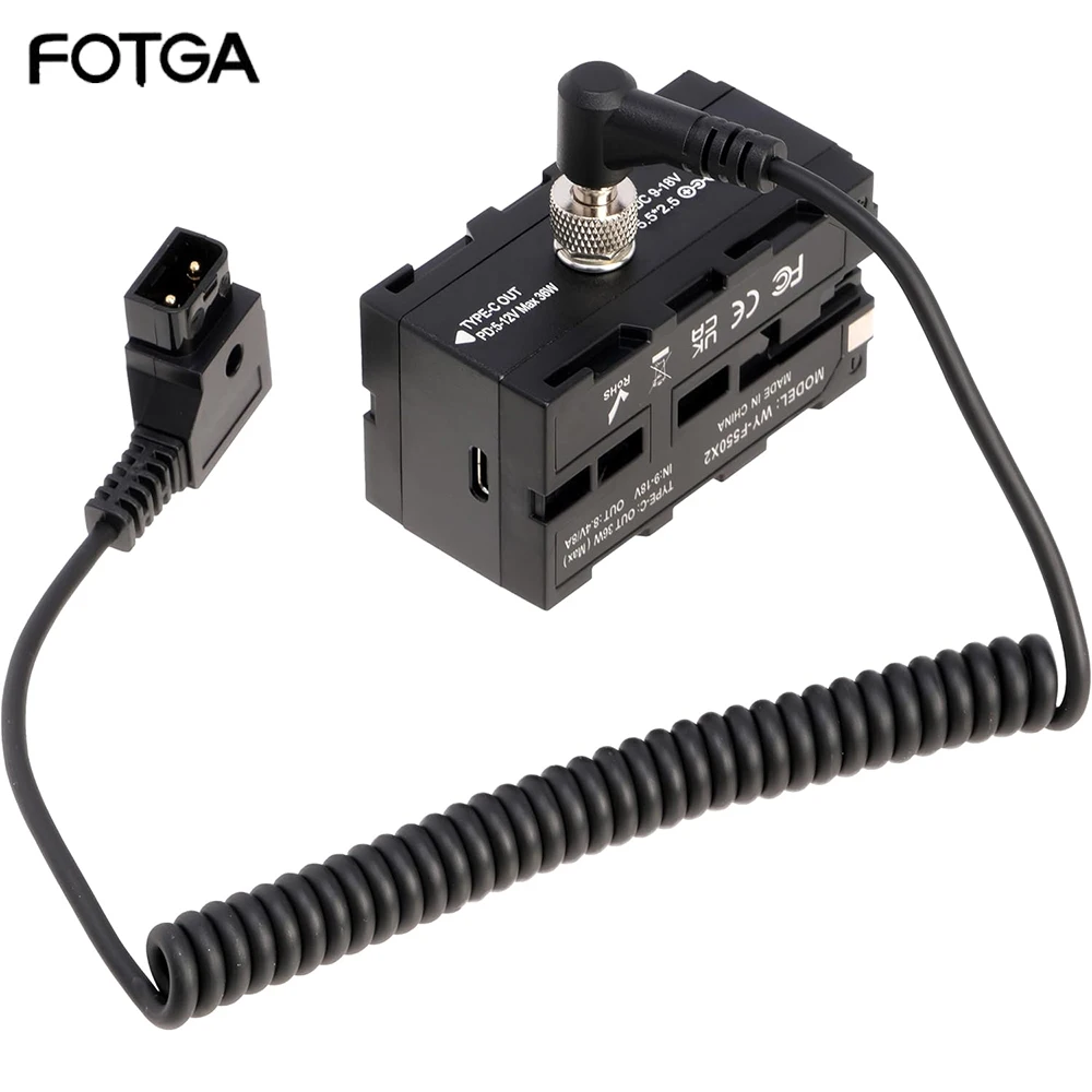 Fotga Adaptateur Secteur AC + Batterie Factice NP-F Pour LED Vidéo Et Moniteur