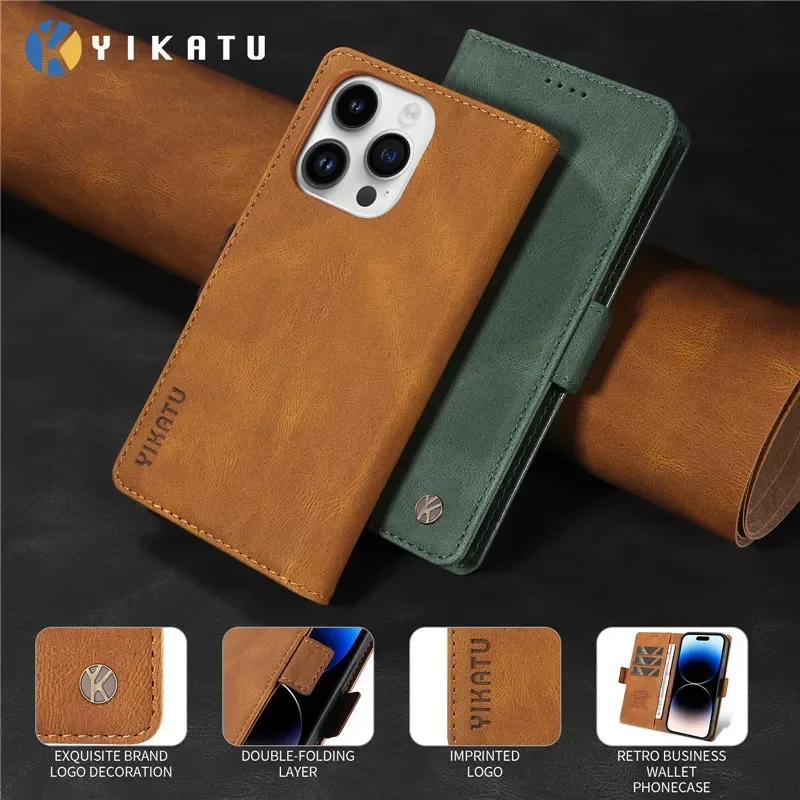 Luxurious G45 Leather Wallet Phone Case with Magnetic Closure
