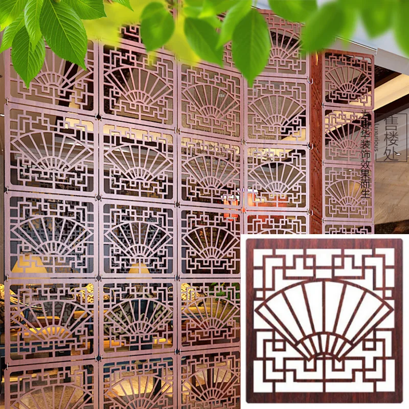 Wooden Hanging Wall Panels Stylish Mobile Wood Entrance Living Room Bedroom Hotel Restaurant Minimalist Chinese Carved wooden wall panels