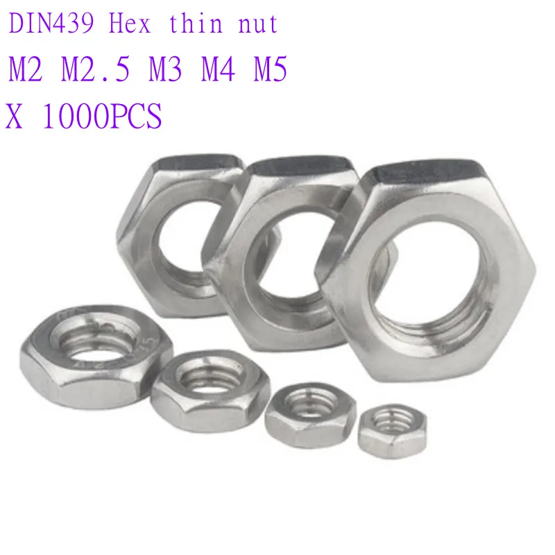 1000pcs-DIN439-wholesale-M2-M2-5-M3-M4-M5304-Stainless-Steel-Hexagonal ...
