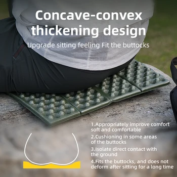 Qunature Camping Mat Portable Ultralight Folding Mini Sleeping Pad Aluminum Film Foldable Picnic Bed Seat Hiking Mattress