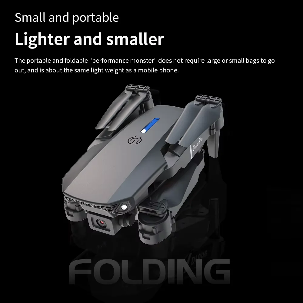 전문 미니 원격 제어 드론 E88 4K HD 공중 카메라 WiFi FPV 접이식 쿼드 콥터 RC 헬리콥터 어린이 장난감 선물