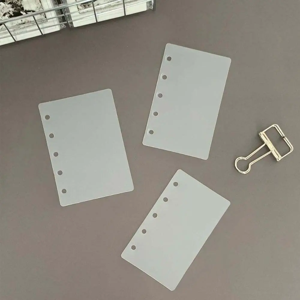 10pcs 투명 루즈리프 노트 리필 용지 5홀 M5 A8 나선형 바인더 디바이더 페이지 분리기 파일 보고서 바인더