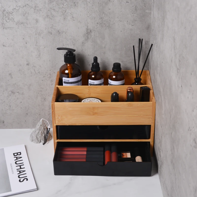 【Zhubai Home】Japanese Desktop Cosmetics Lipstick Jewelry Storage Box Drawer Dressing Table Skin Care Finishing 5