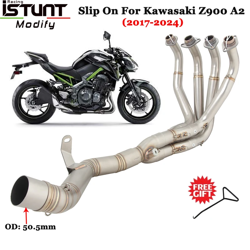 

Motorcycle Exhaust Escape Systems For Kawasaki Ninja Z900 A2 2017 - 2024 Slip On Header Front Link Pipe Connection 51mm Muffler