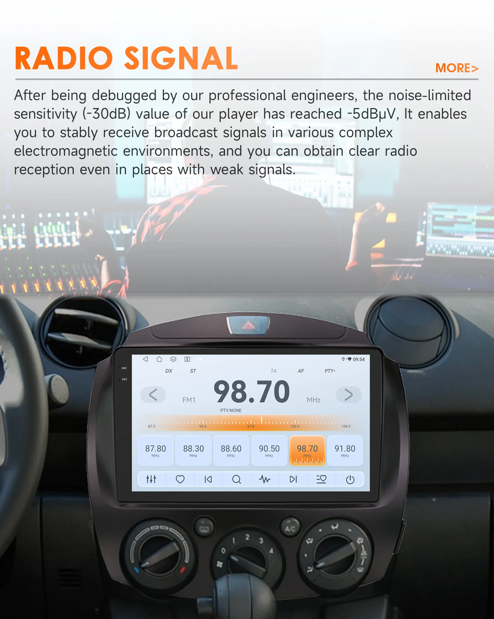 Hizpo 9-Zoll 2Din Android Autoradio für Mazda 2 2007 2009 - 2014 Snapdragon 6115 Multimedia GPS DSP 4G BT CarPlay SWC 360 ° GLAS – Detail 12