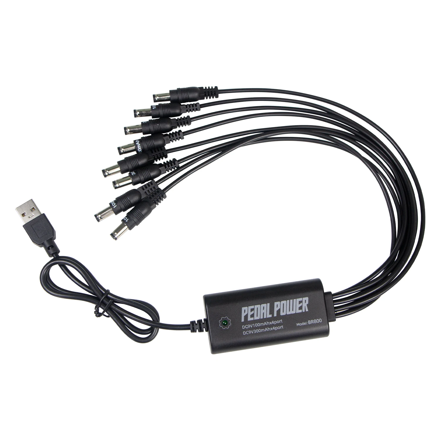 Guitar Pedal Power Supply Portable 8 Isolated DC Outputs for 9V Effect Board with USB Input