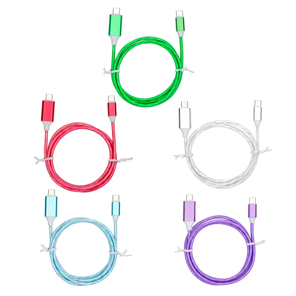 스 트리머 1M USB 타입 C-USB-C PD 화웨이 P40 용 고속 충전 케이블 삼성 S9 타입-C-아이폰 iPad 용 8 핀 데이터 충전 코드