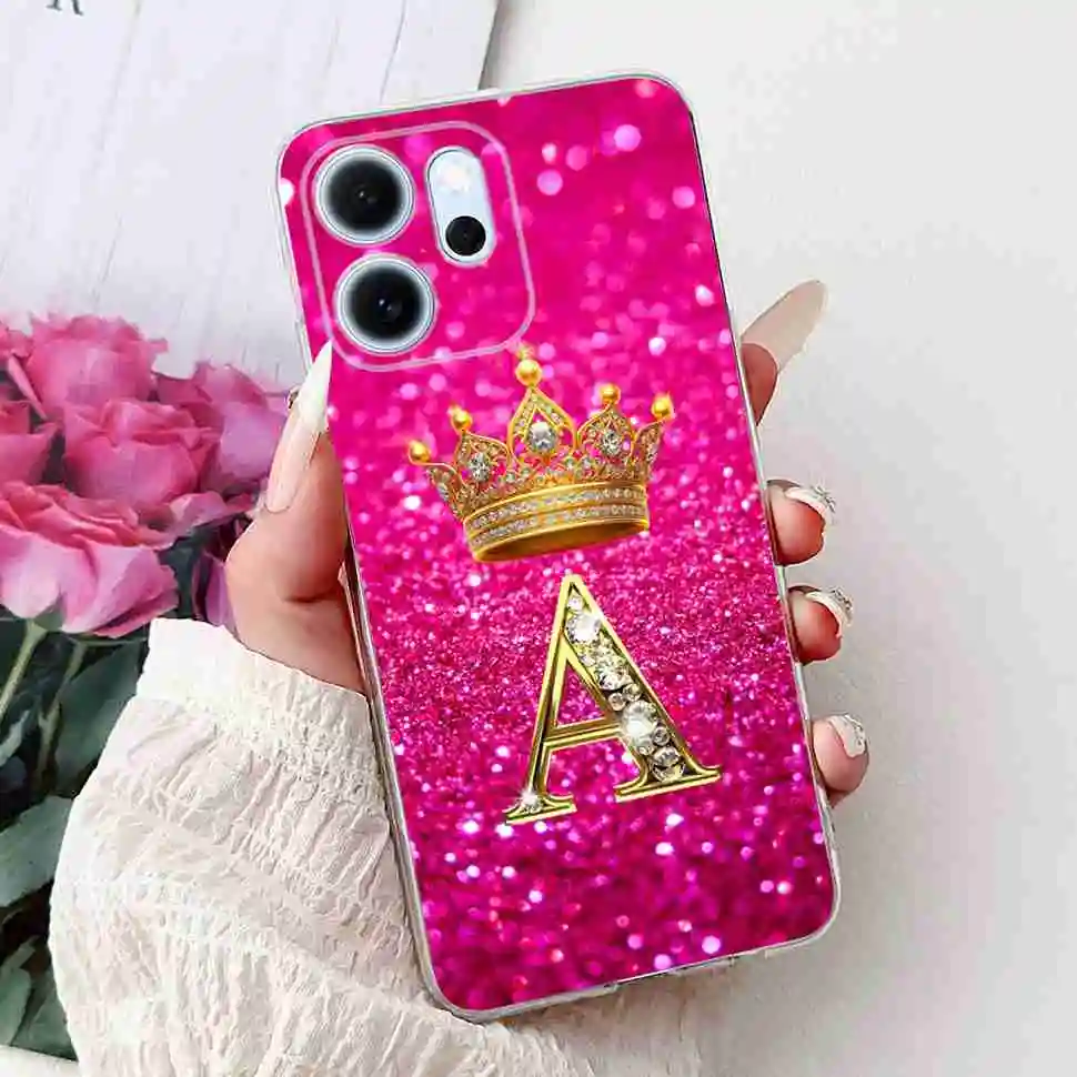 New Design Floral Letter TPU Soft Silicone Phone Case - 6.57 Cover, Elegant and Durable Protection