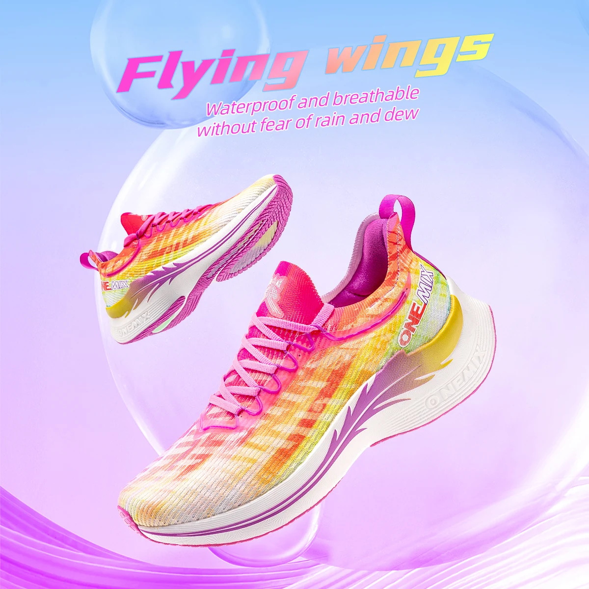 ONEMIX Racing Running Shoes Support Breathable Sport Shoes for Man Walking Sneakers Waterproof and Antifouling for Outdoor Shoes