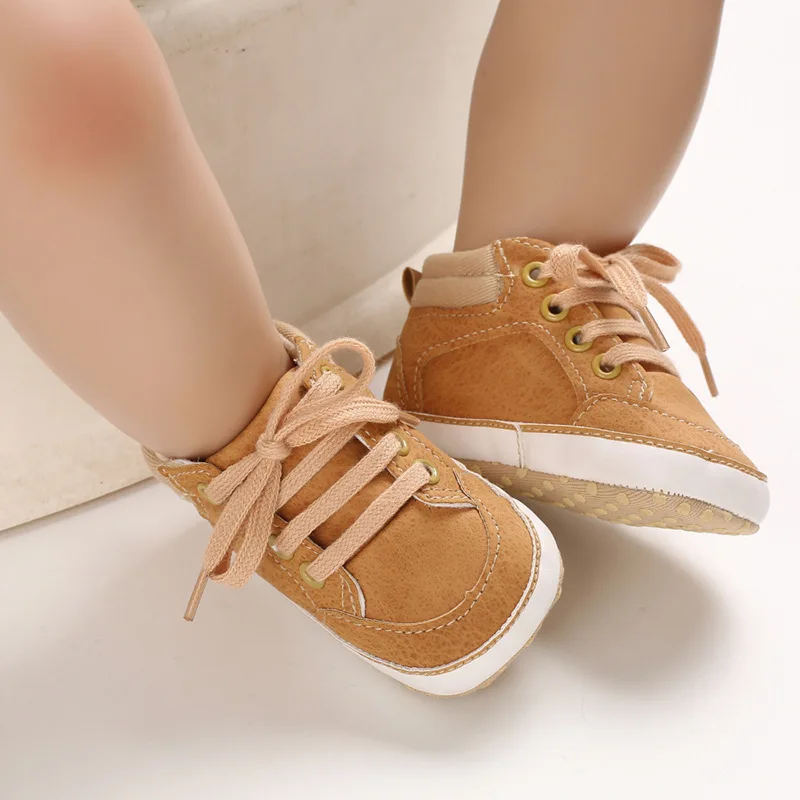 

Newborn Infant Toddler Casual Comfor Cotton Sole Anti-slip PU Leather First Walkers