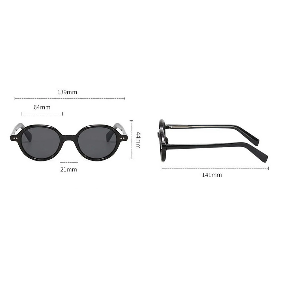 Acetate Small Round Sunglasses Polarized Men's Japanese Unisex Oval Sunglasses Women Retro TR90 Acetate Men 6