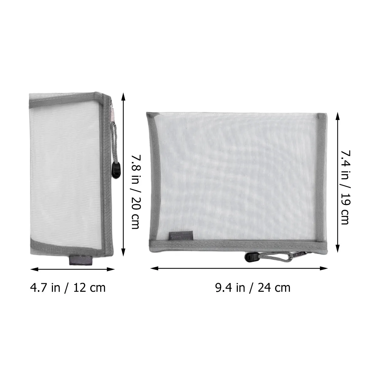 6Pcs A5 A6 메쉬 문구 가방 세트 투명 지퍼 파일 가방 사무실 학교 펜용 휴대용 문서 주최자