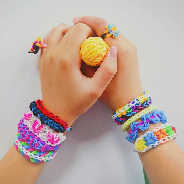 DIY Hand Made Rubber Bands Twist Loom Set Rubber Loom Bands Kits Friendship Bracelet  Maker Making Kit for Kids In Stock - AliExpress